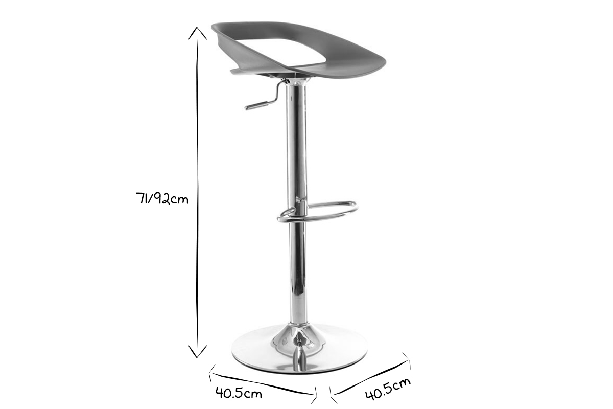 Lot de 2 tabourets de bar design noir PHENIX