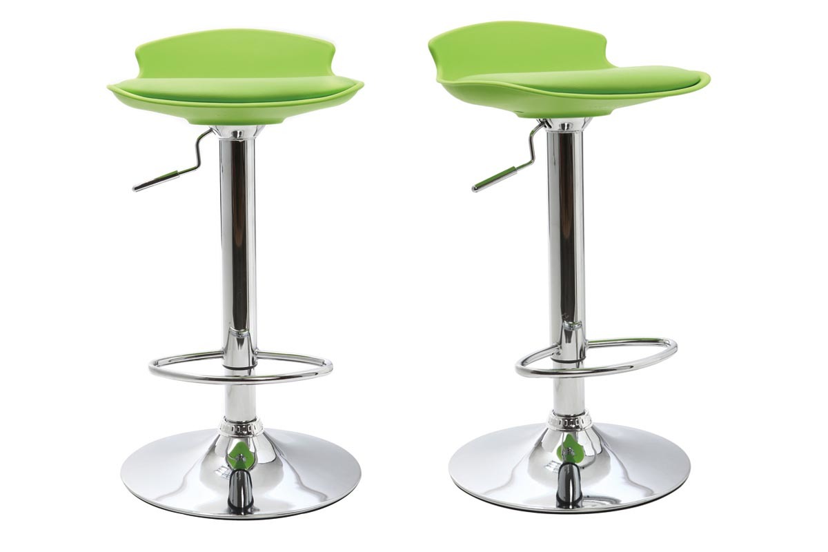 Lot de 2 tabourets de bar design verts NOVA