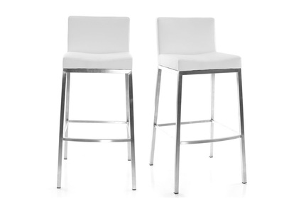 Lot de 2 tabourets design 76cm blanc Epsilon