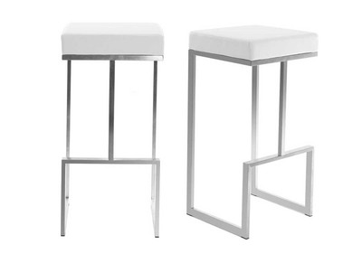Lot de 2 tabourets design blanc Omicron