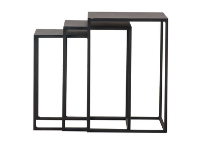 Lot de 3 tables gigognes metal noir KARL