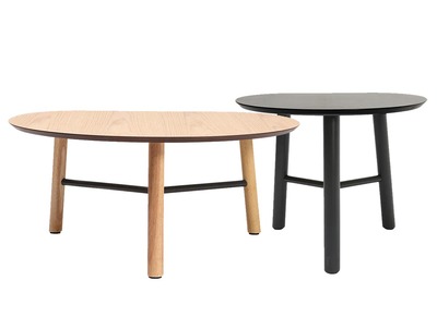 Lot de deux tables basses design 80 et 50cm bois JAPANSK