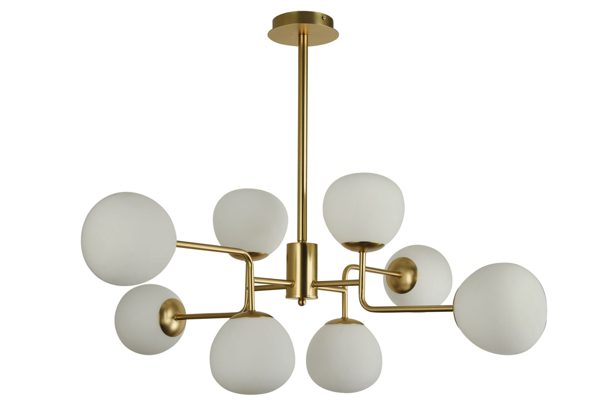 Lustre design en m�tal dor� et en verre AUREOL