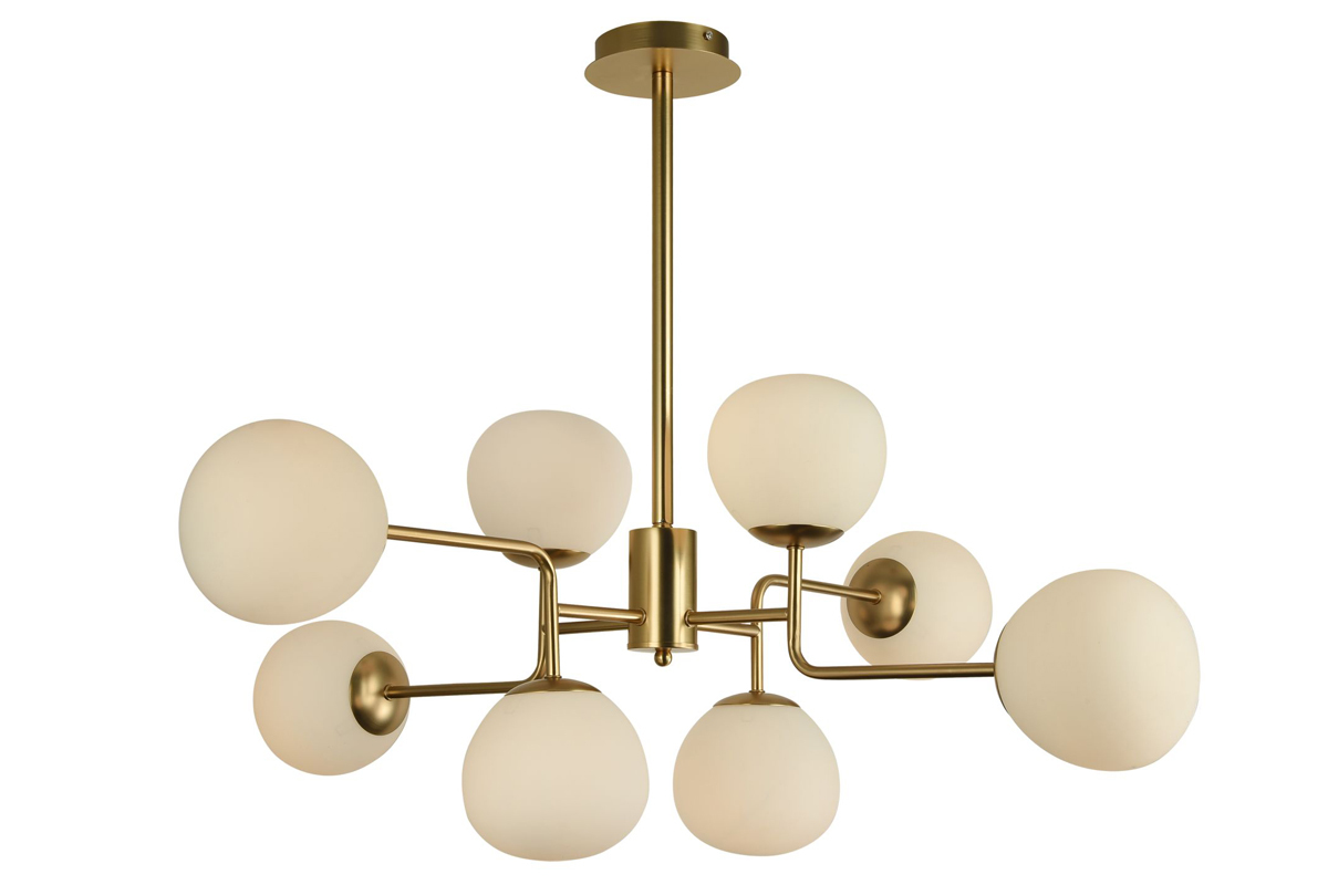 Lustre design en m�tal dor� et en verre AUREOL