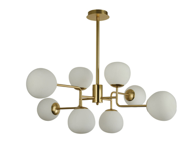 Lustre design en m&eacute;tal dor&eacute; et en verre AUREOL