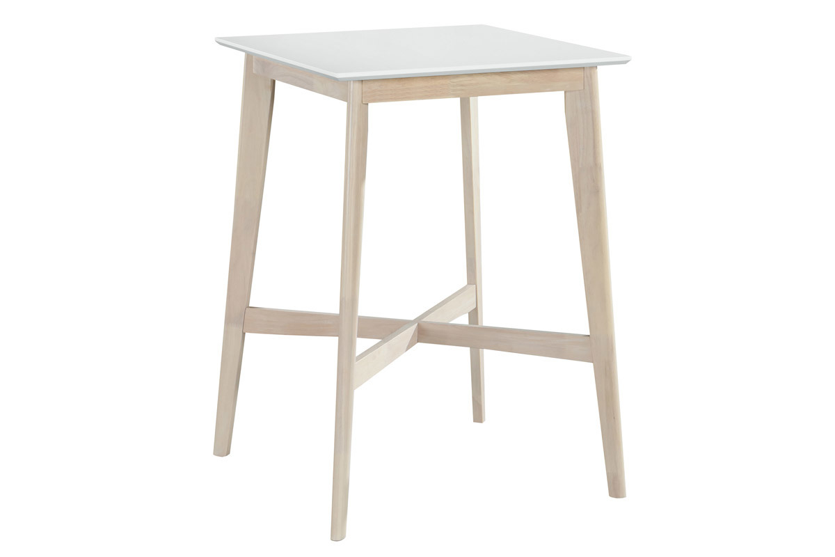 Mange debout carr� blanc et bois clair LEENA