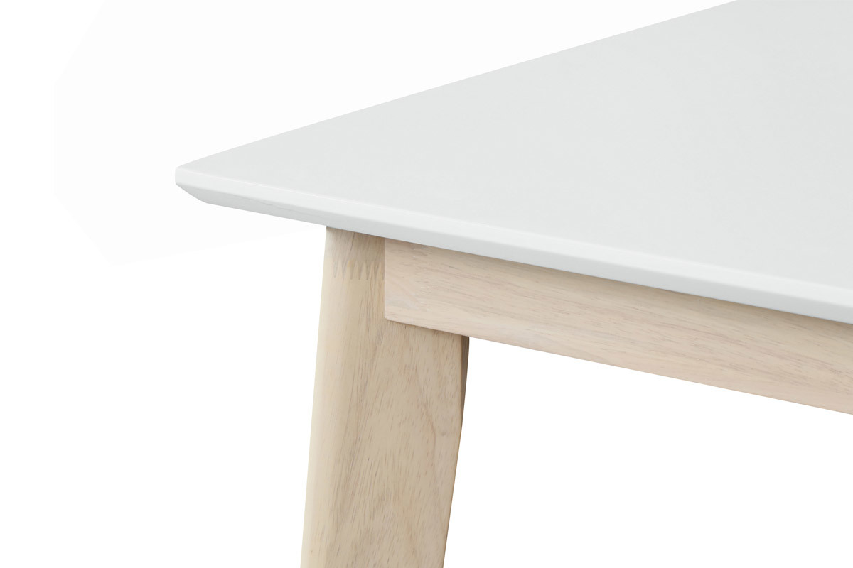 Mange debout carr� blanc et bois clair LEENA