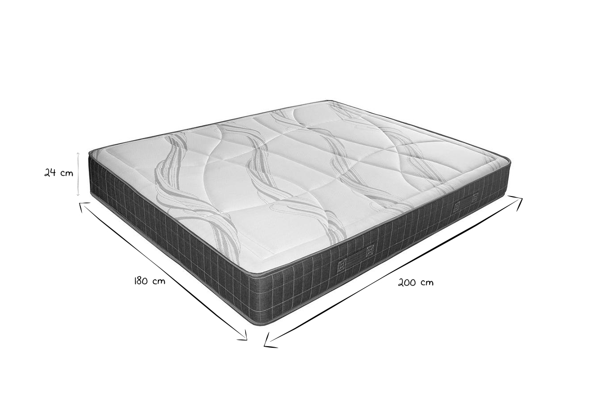 Matelas 180x200 cm avec accueil mousse  mmoire de forme 24 cm  JIMY