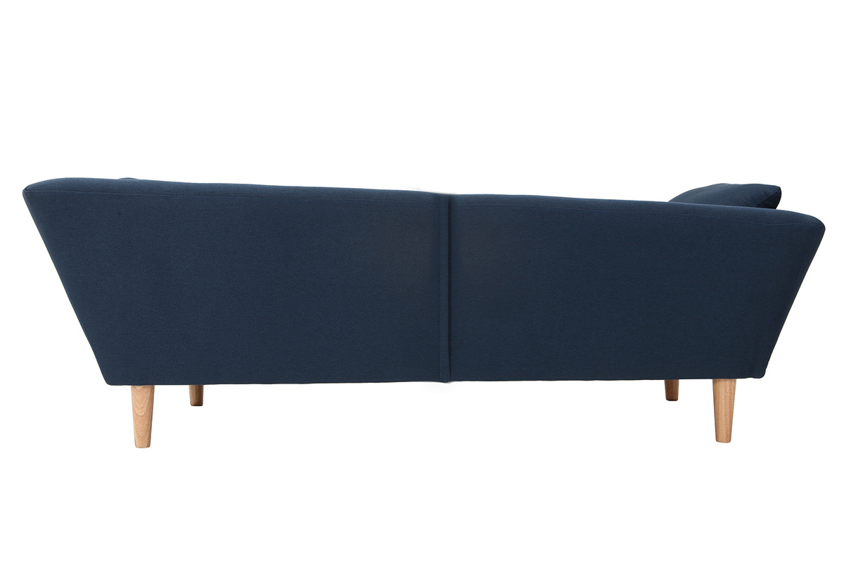 M�ridienne 3 places bleu pieds bois ch�ne NARA