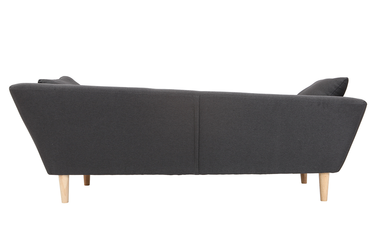 M�ridienne 3 places gris anthracite  pieds bois ch�ne NARA