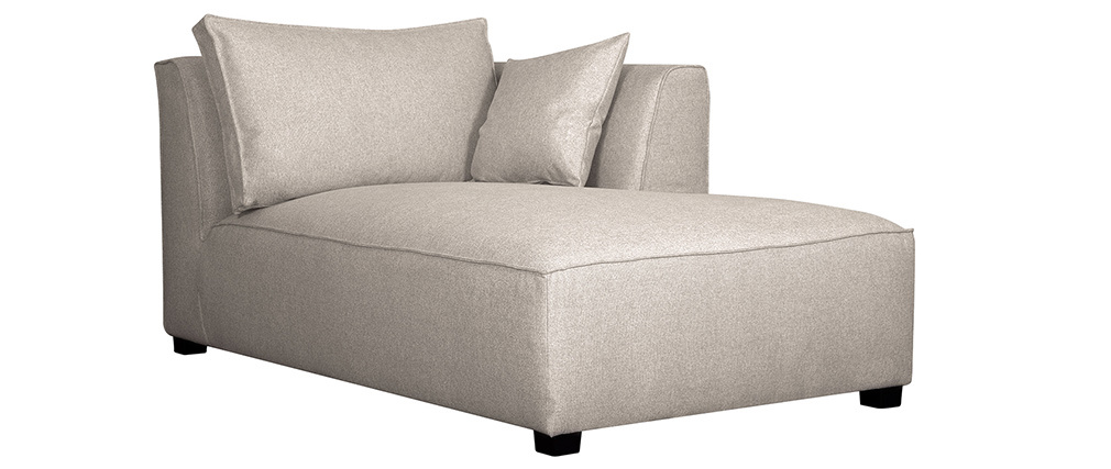 M�ridienne angle droit en tissu beige PLURIEL