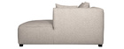M&eacute;ridienne angle droit en tissu beige PLURIEL