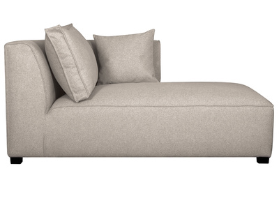 M&eacute;ridienne angle droit en tissu beige PLURIEL