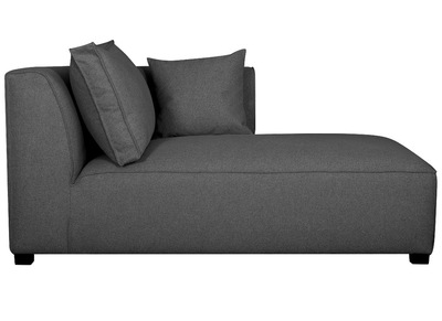 M&eacute;ridienne angle droit en tissu gris anthracite PLURIEL