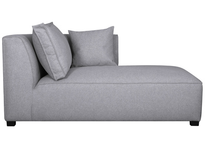 M&eacute;ridienne angle droit en tissu gris clair PLURIEL