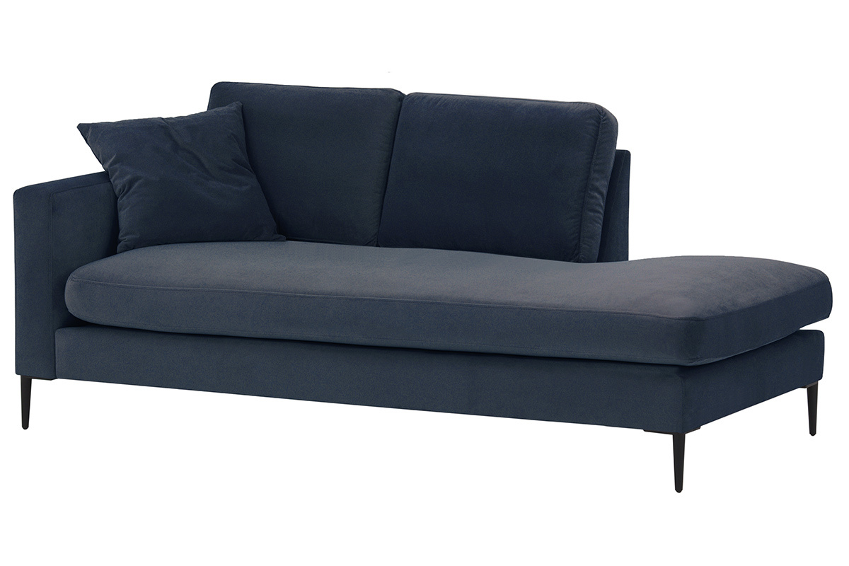 M�ridienne en velours bleu COZY