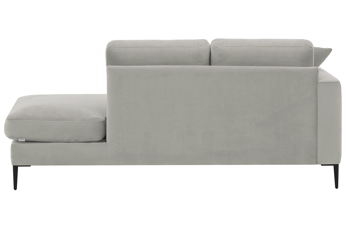 M�ridienne en velours gris clair COZY