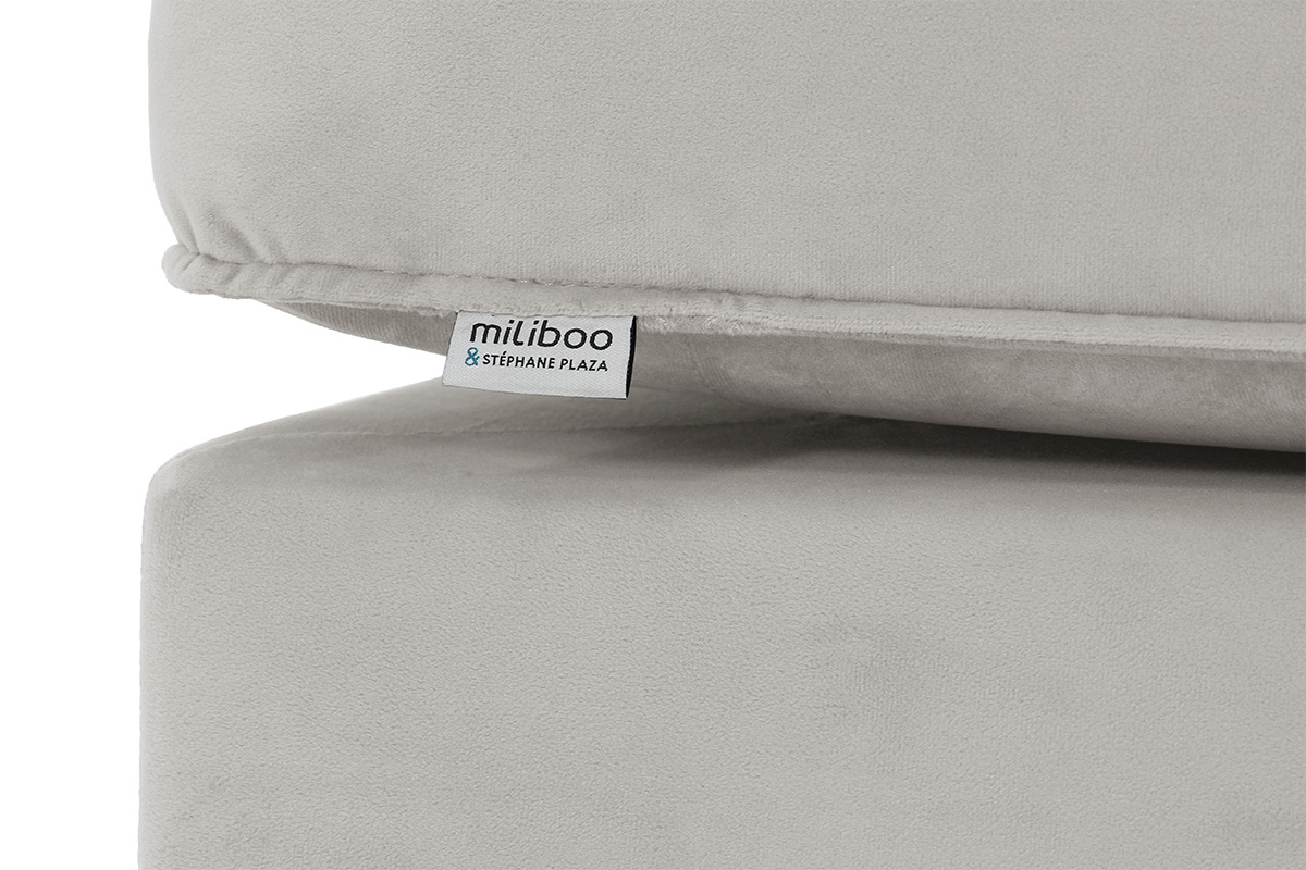 M�ridienne en velours gris clair COZY