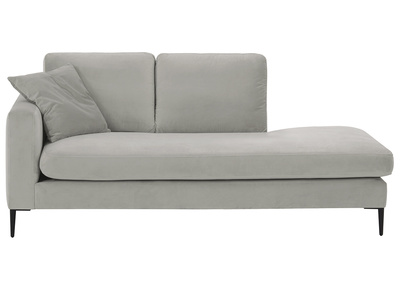 M&eacute;ridienne en velours gris clair COZY - Miliboo & St&eacute;phane Plaza