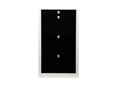 Meuble &agrave; chaussures design laqu&eacute; noir DEVA