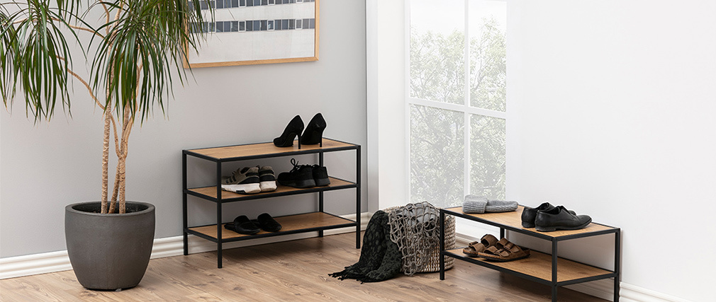 Meuble � chaussures industriel m�tal et bois TRESCA