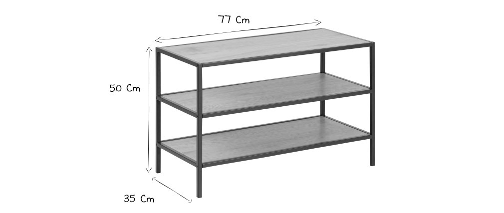 Meuble � chaussures industriel m�tal et bois TRESCA