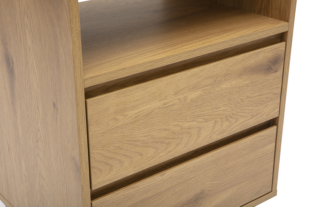 Meuble de rangement avec tiroirs finition bois clair ch�ne L50 cm SEVILLE