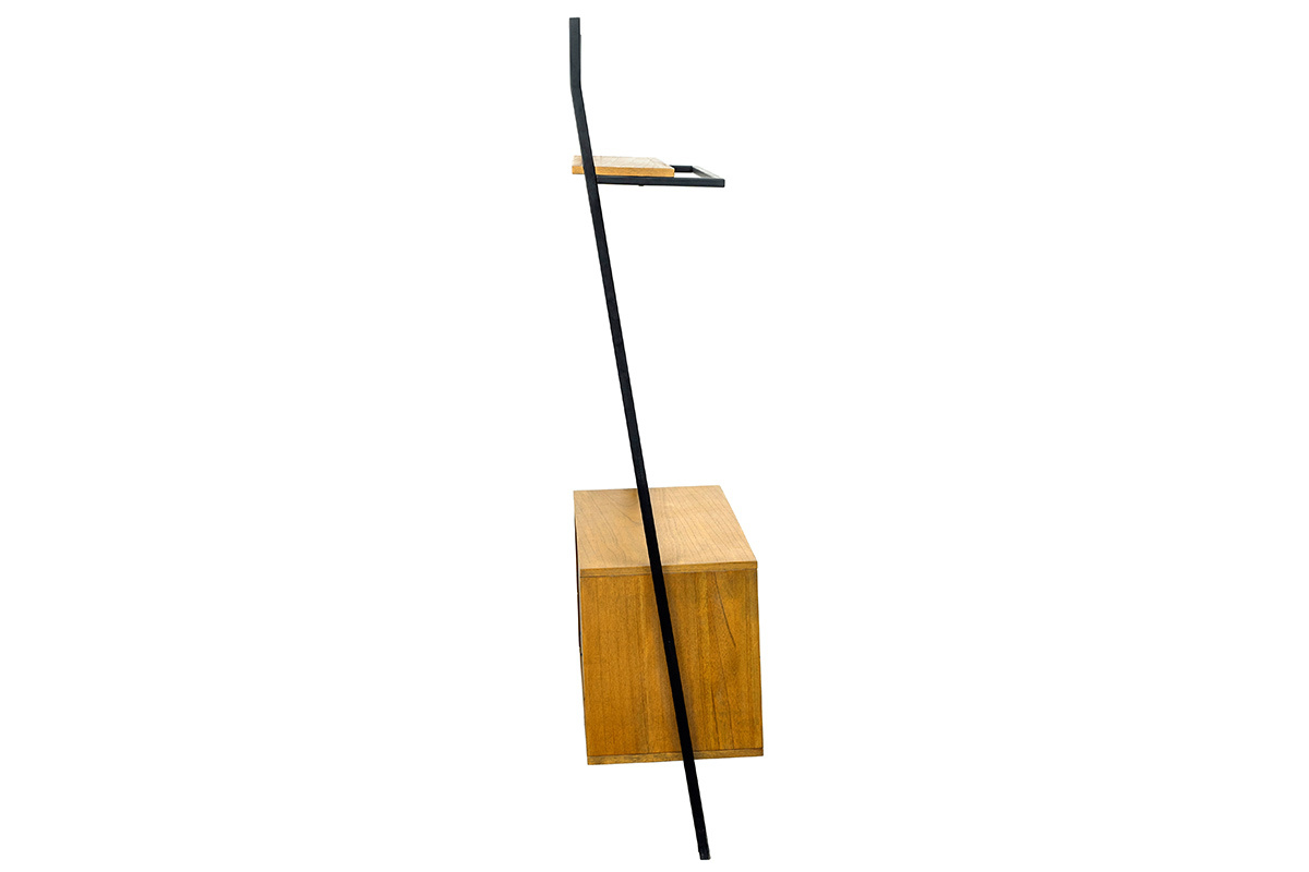 Meuble de rangement vintage bois et mtal noir SERAH