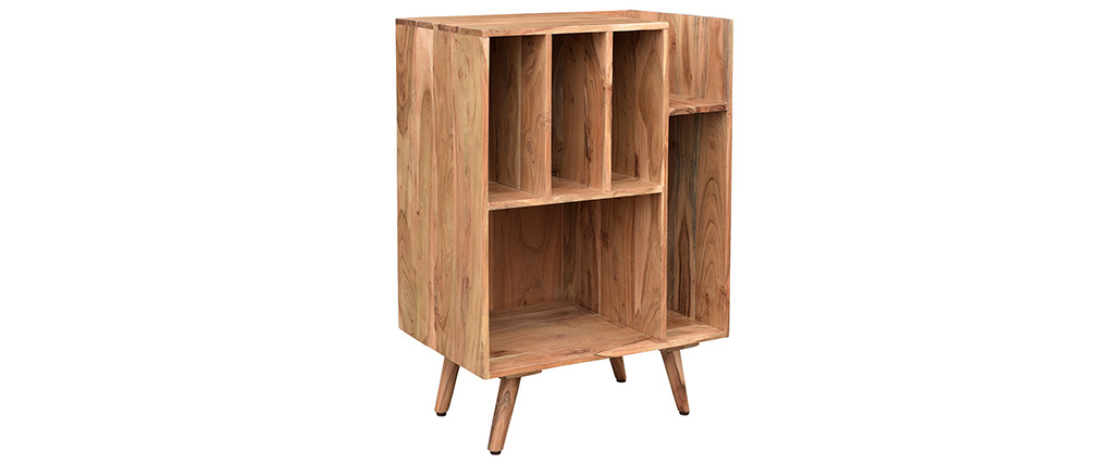 Meuble de rangement vinyles en acacia massif VIRGILE