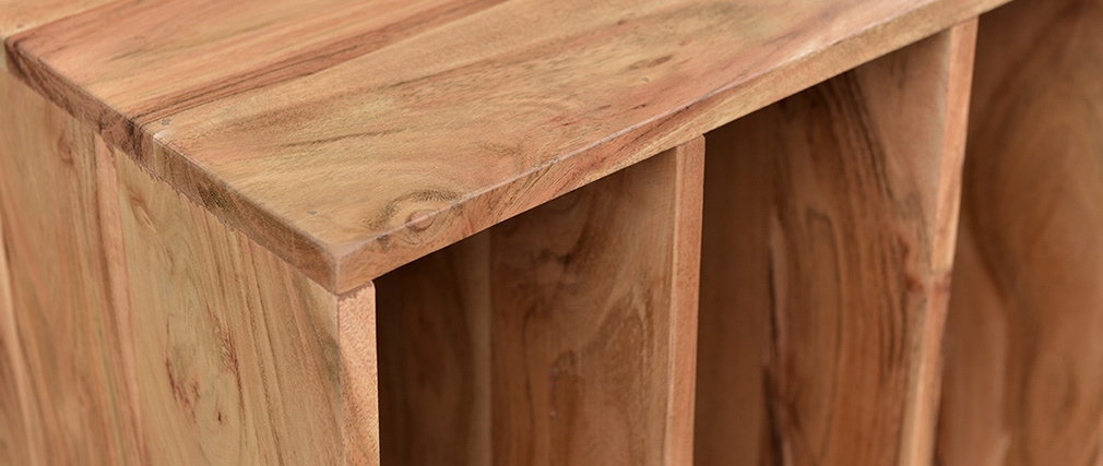 Meuble de rangement vinyles en acacia massif VIRGILE