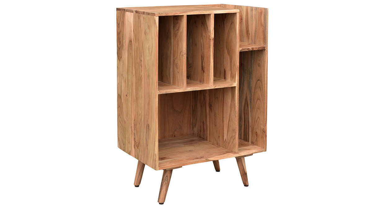 Meuble de rangement vinyles en bois massif L65 cm VIRGILE