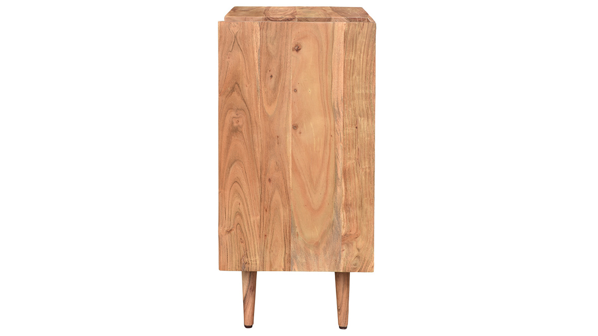 Meuble de rangement vinyles en bois massif L65 cm VIRGILE