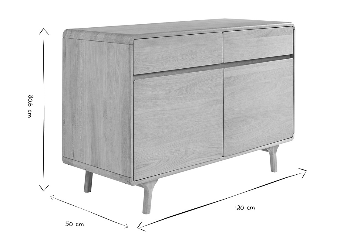 Meuble de salle de bain en bois ch�ne massif L120 cm ESTEBAN