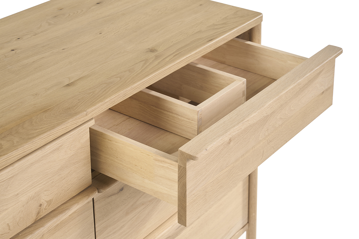 Meuble de salle de bain en bois ch�ne massif L120 cm MARIN