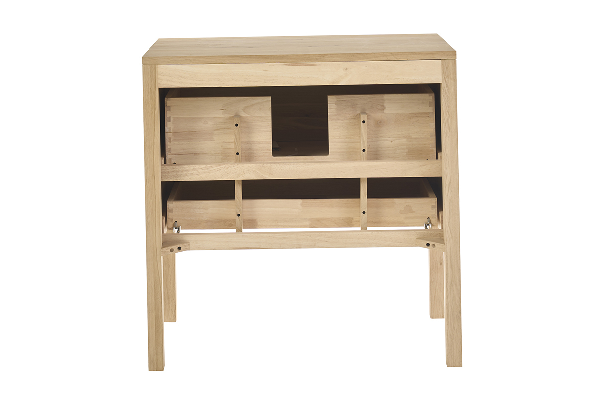 Meuble de salle de bain en bois ch�ne massif L80 cm JOSHUA