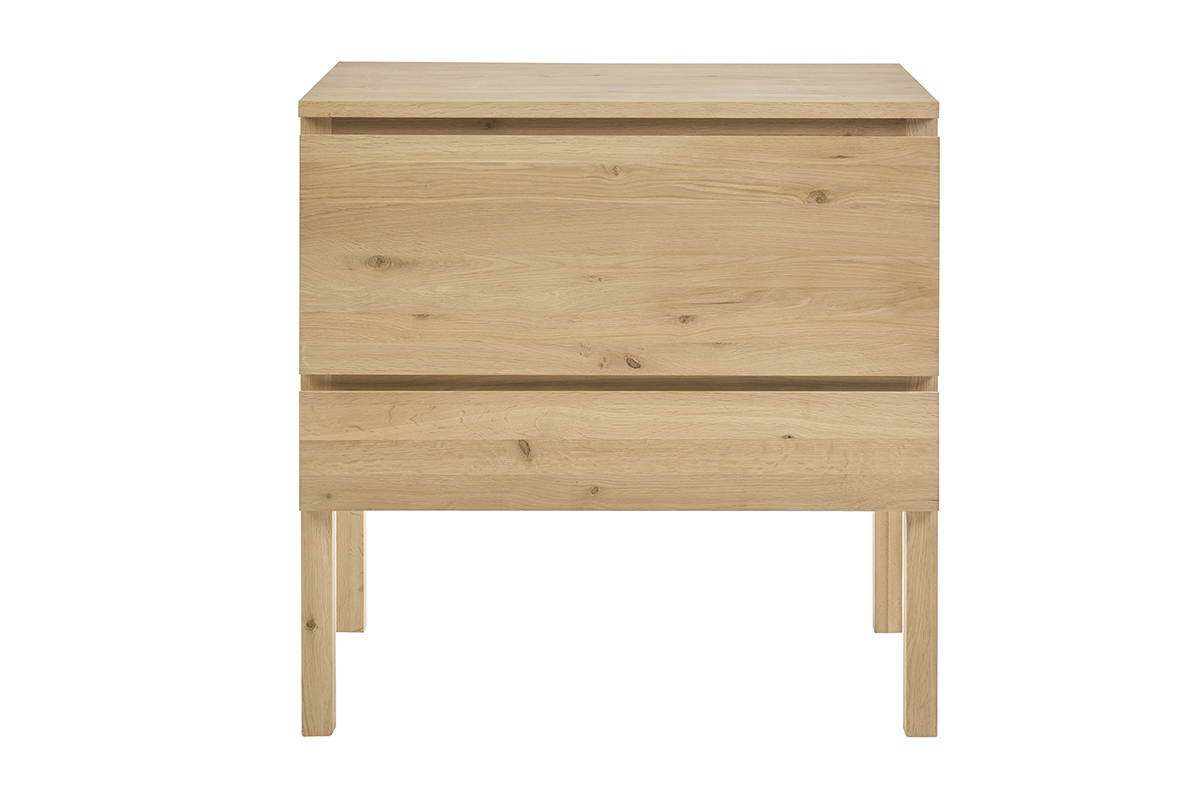 Meuble de salle de bain en bois ch�ne massif L80 cm JOSHUA