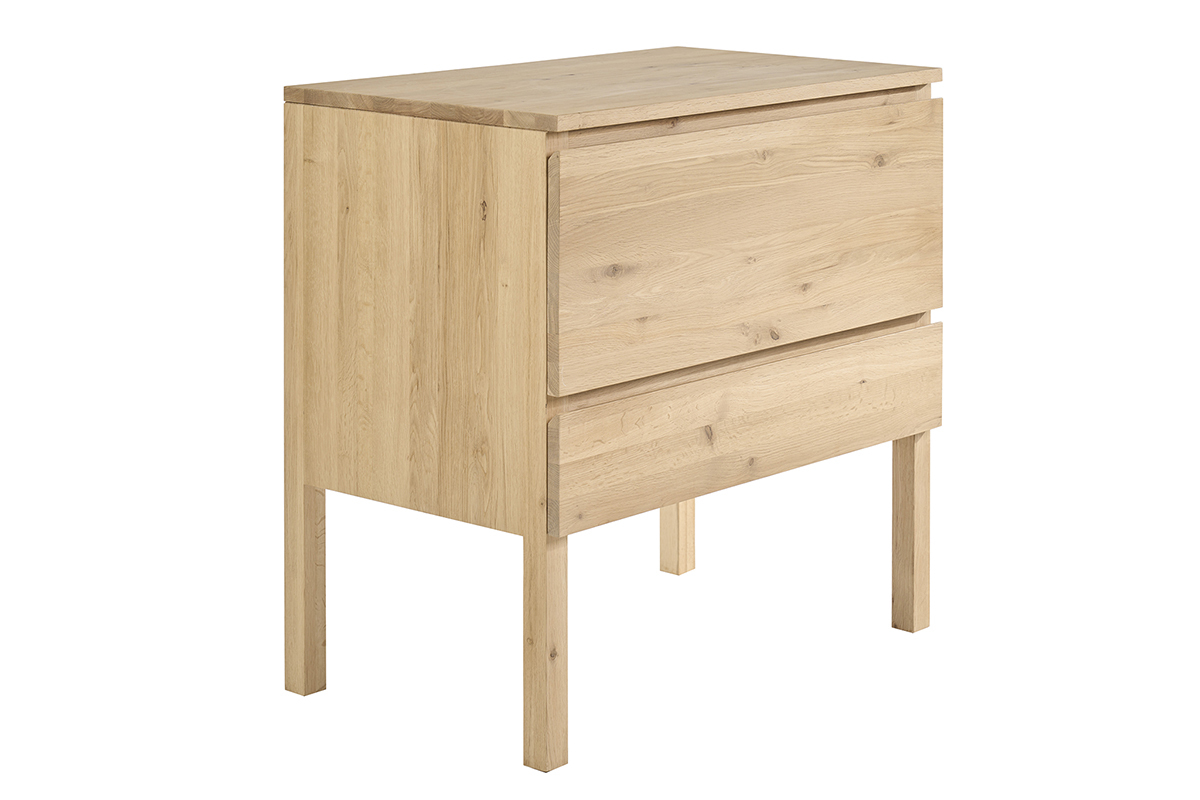 Meuble de salle de bain en bois ch�ne massif L80 cm JOSHUA