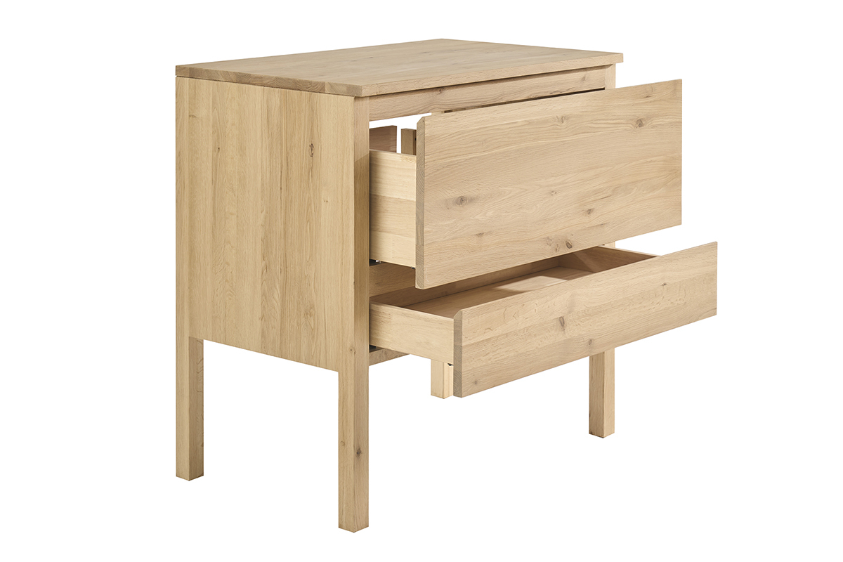 Meuble de salle de bain en bois ch�ne massif L80 cm JOSHUA