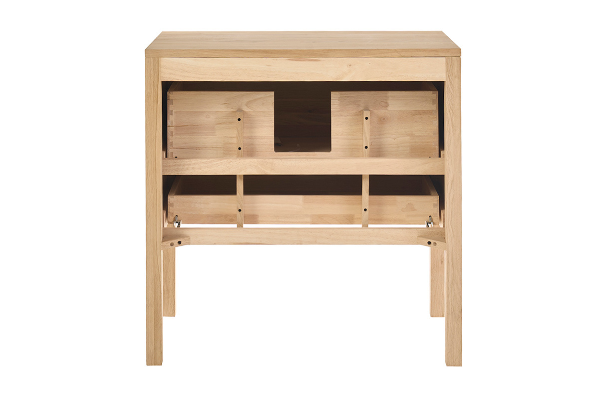 Meuble de salle de bain en bois ch�ne massif L80 cm JOSHUA