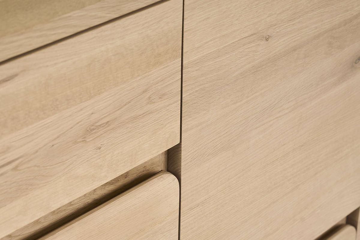 Meuble de salle de bain en bois clair ch�ne massif L140 cm SINCLAIR