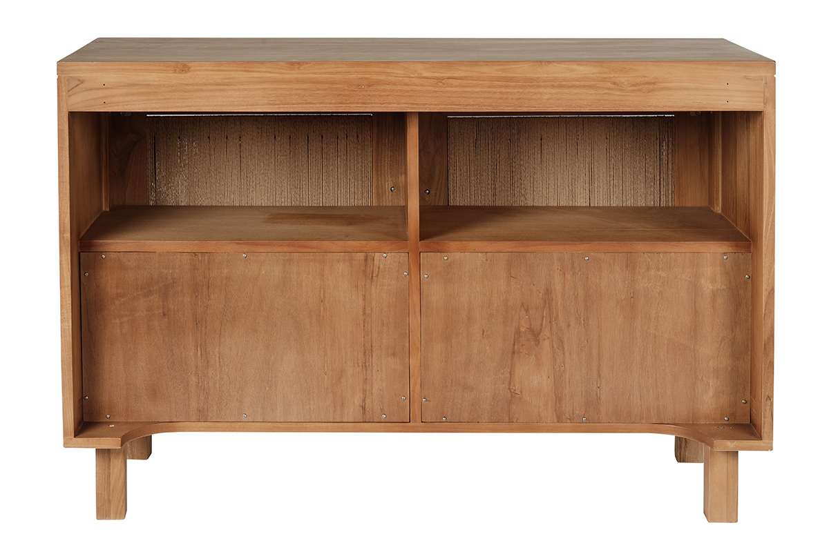 Meuble de salle de bain en bois teck massif et corde tress�e L120 cm MOSSA