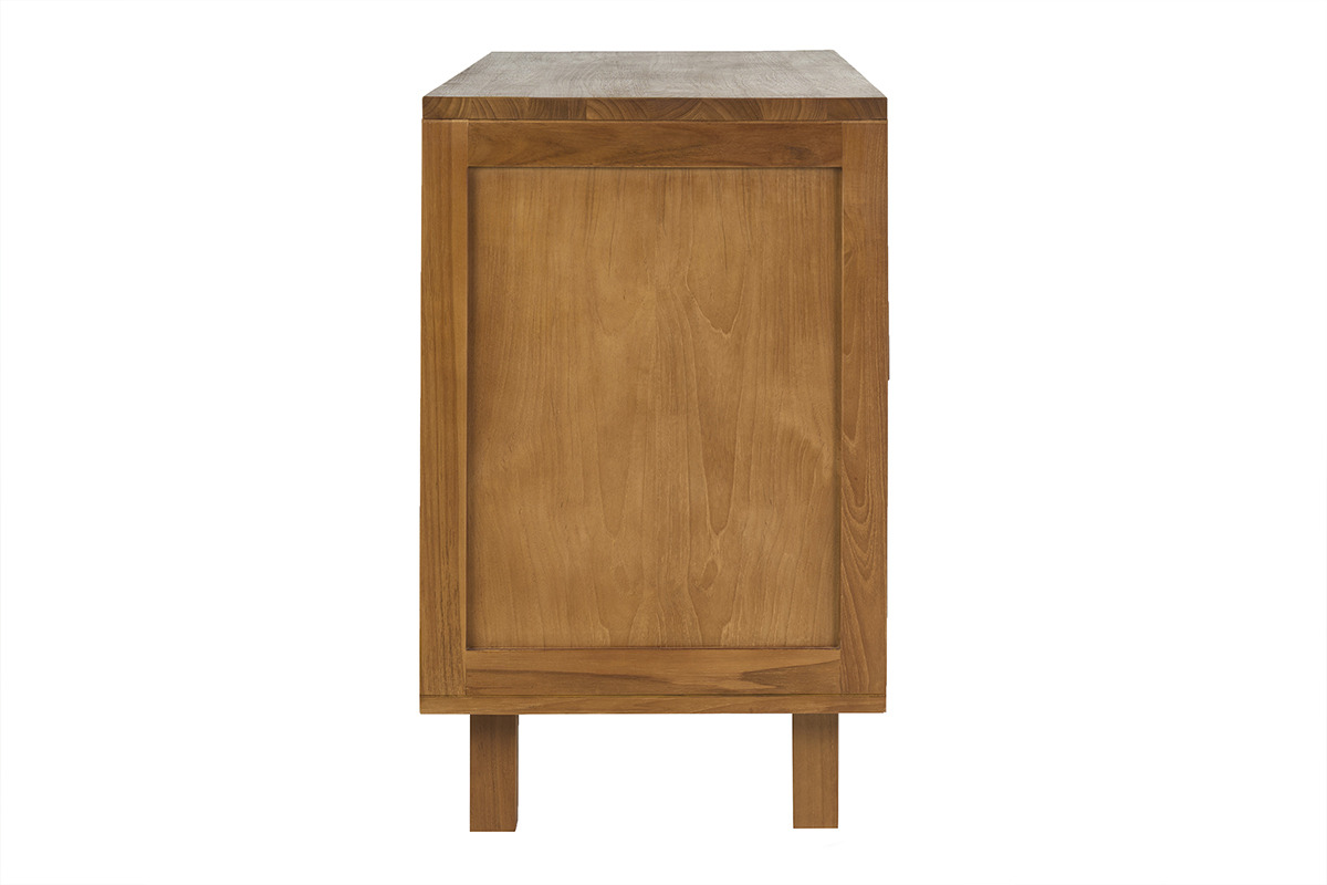 Meuble de salle de bain en bois teck massif et corde tress�e L120 cm MOSSA