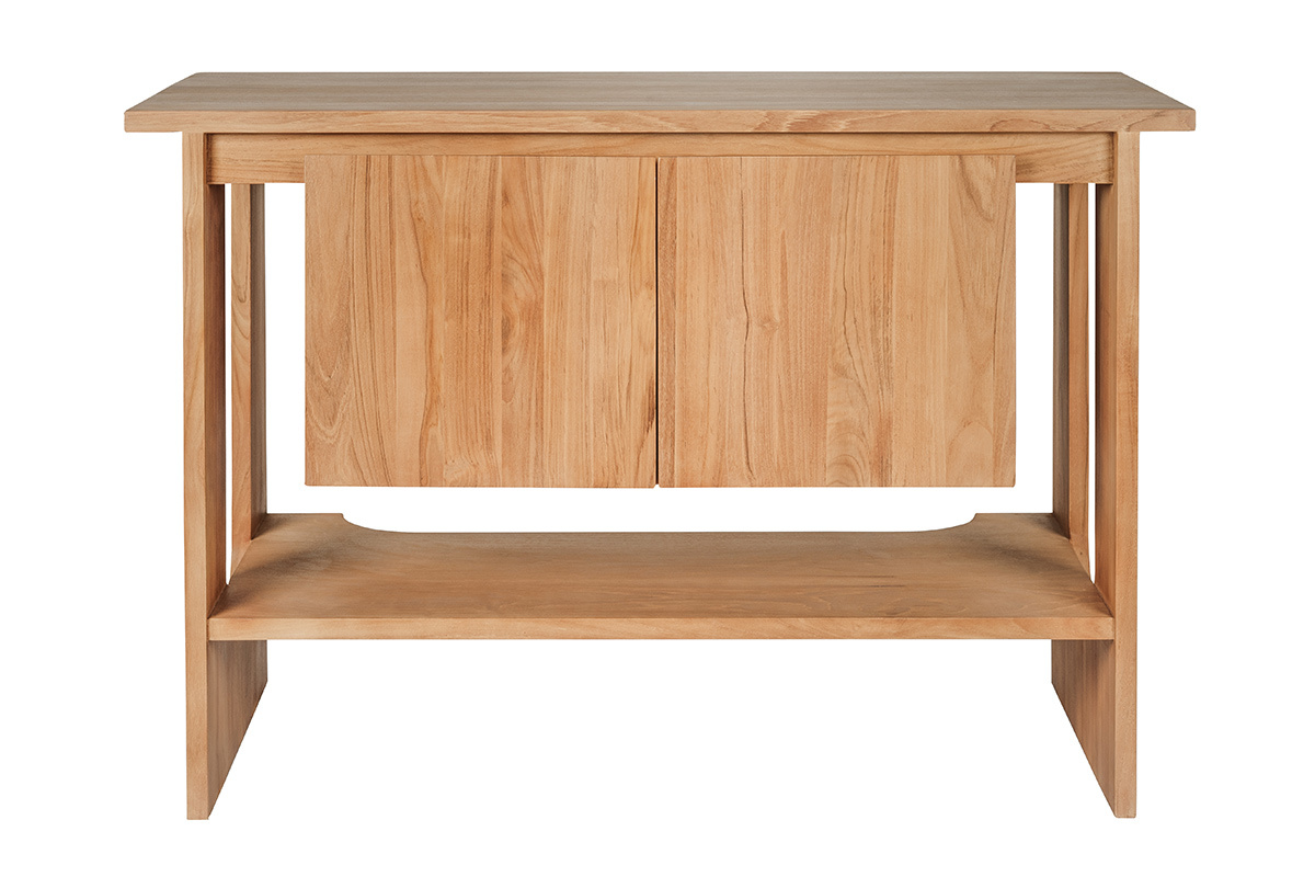 Meuble de salle de bain en bois teck massif L120 cm ALBE