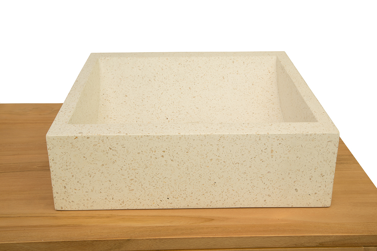 Meuble de salle de bain en teck double vasque (sans vasque) ARECA