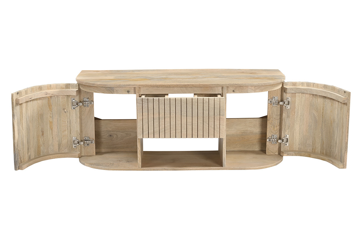 Meuble de salle de bain suspendu en bois manguier massif L110 cm BALDO