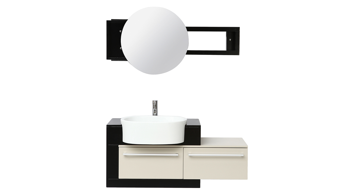 Meuble de salle de bain : vasque, meuble sous vasque et miroir MARLO
