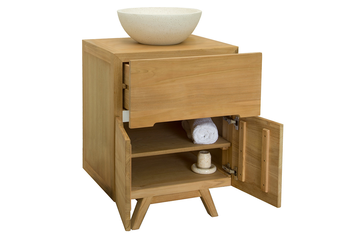 Meuble de salle de bains en teck (sans vasque) CALAM