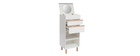 Meuble d'entr&eacute;e coiffeuse avec rangement blanc et bois DARINA