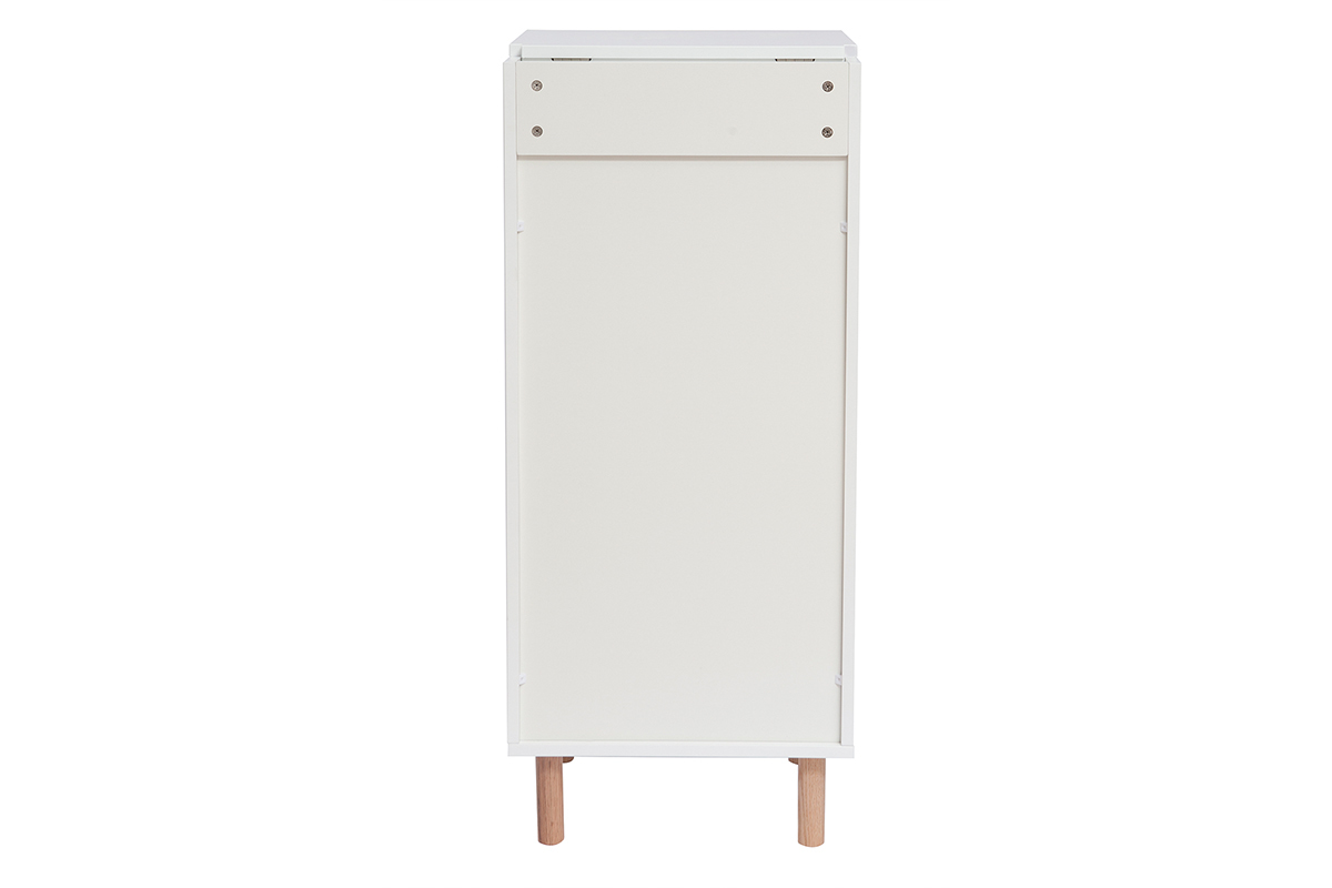 Meuble d'entre coiffeuse blanc et bois L50 cm DARINA