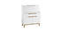 Meuble secr&eacute;taire scandinave blanc mat et bois SKIVE